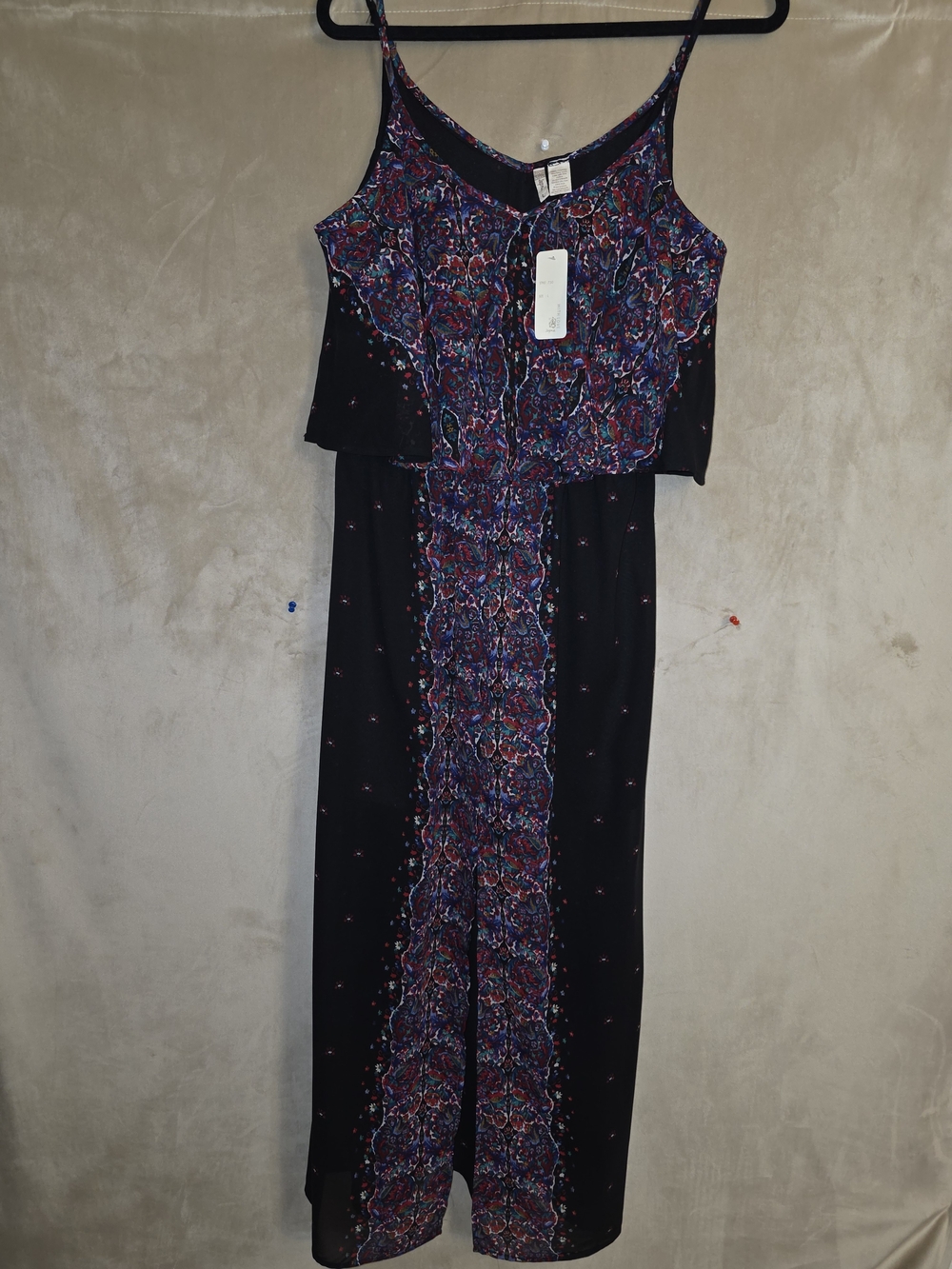 Japna Black Dress with Multicolor Paisley Print